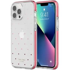Kate Spade New York Defensive Hardshell Case for iPhone 13 Pro Max - Pin Dot Ombre Pink/Clear