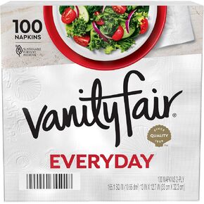 Vanity Fair Everyday Paper Napkins, 100 2-Ply Disposable Napkins