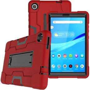 Mignova for Lenovo Tab M8 Gen 3 Case - Smart Tab M8 / M8 TB-8505F 8505X 8505FS - Soft Silicone Hard Back Shell - Kids Friendly - Built-in Kickstand (Red+Black)