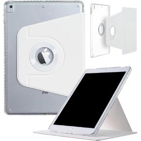iPad 9 8 7 (10.2'') Case, iPad Air-3 (10.5'') iPad Pro-2 (10.5'') Case, DMaos Magnetic Detachable Smart Cover, 360° Rotation - White