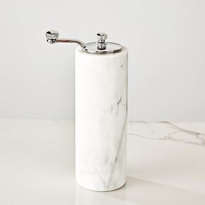 White Marble Pepper Grinder, Marble Pepper Grinder For Kitchen, Restaurant, Marble Kitchen Supplies, Salt And Pepper Grinder (Miller), 2.2W x 2.2D x 6H
