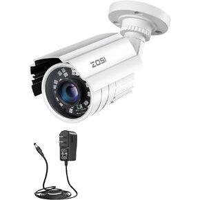 ZOSI 1080p 1920TVL HD Home Security Camera (Hybrid 4-in-1 HD-CVI/TVI/AHD/960H Analog CVBS), 80ft IR Night Vision, 2MP Weatherproof Surveillance CCTV Bullet Camera Outdoor Indoor