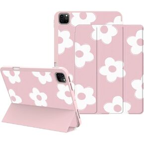 Case for iPad Pro 12.9 Case 6th/5th/4th Gen ، Case Slim Folio مع حامل القلم الرصاص و Wake/Sleep ، غطاء الحامل الذكي Trifold لـ iPad 12.9 Pro Case 2022/2021/2020 - Pink