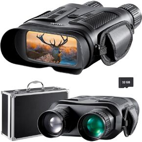 Long Range Digital Zoom Infrared Day/Night Vision Binocular & Goggle with Camera Filter for Adults - 3" HD 8MP Take Photo & Video, 6x42MM Tactical Gear Night Vision