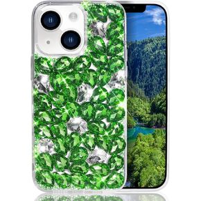علبة Bonitec لـ iPhone 14 Plus Glitter for Women 3D Glitter Sparkle Bling Case Luxury Shiny Crystal Rhinestone Miamond Gems Clear Case for Women Girls