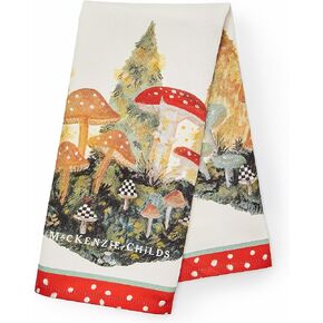 MACKENZIE-CHILDS Cotton Dish Towel, Cute Decorative Kitchen Dish Towel for Cleaning and Home Decor, Set of 1, Mushroom