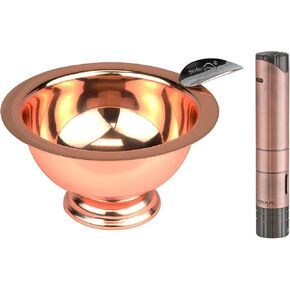 XIKAR Turrim Single Jet Flame Cigar Lighter (Bronze) and Stinky Cigar Personal Size Ashtray (Copper Plated)