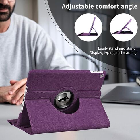 Rotating Case for iPad 9th Generation (2021) / 8th Generation (2020) / 7th Gen (2019) 10.2 Inch - 360 Degree Rotating iPad Case Stand Cover with Auto Wake Sleep Function (Black Hummingbird) in Kuwait