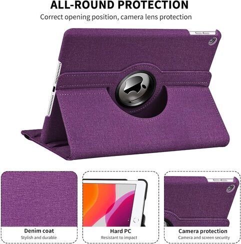 Rotating Case for iPad 9th Generation (2021) / 8th Generation (2020) / 7th Gen (2019) 10.2 Inch - 360 Degree Rotating iPad Case Stand Cover with Auto Wake Sleep Function (Black Hummingbird) in Kuwait