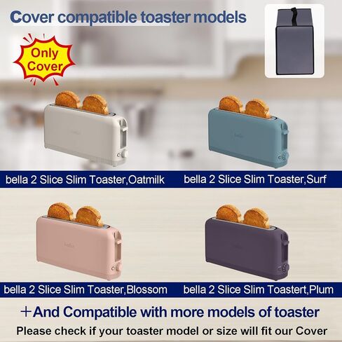 Cover for Bella 2 Slice Slim Toaster, 2-Slice Toaster Cover, Waterproof Heat-Resistant Dust-proof Toaster Cover Case Heavyweight Thickened Toaster Dust Cover with Handle (Only Cover-Purple) in Saudi Arabia