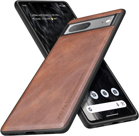 X-level for Google Pixel 7 Case, Thin Slim Premium PU Leather Elegant Soft TPU Bumper Shockproof Protective Cases Phone Cover for Google Pixel 7 2022 (Brown) in Saudi Arabia