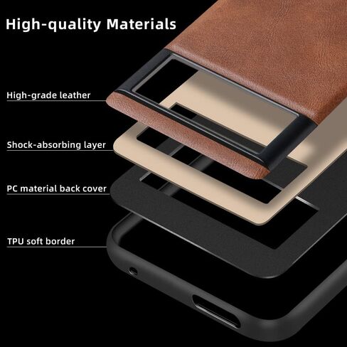 X-level for Google Pixel 7 Case, Thin Slim Premium PU Leather Elegant Soft TPU Bumper Shockproof Protective Cases Phone Cover for Google Pixel 7 2022 (Brown) in Saudi Arabia