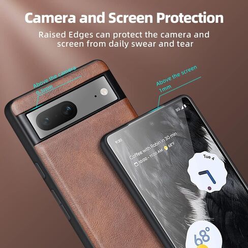 X-level for Google Pixel 7 Case, Thin Slim Premium PU Leather Elegant Soft TPU Bumper Shockproof Protective Cases Phone Cover for Google Pixel 7 2022 (Brown) in Saudi Arabia