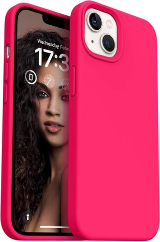 متوافق مع علبة iPhone 13 ، علبة الهاتف السيليكون مع بطانة الألياف الدقيقة الناعمة المضادة للخلع ، 6.1 بوصة ، حجر أبيض in Kuwait