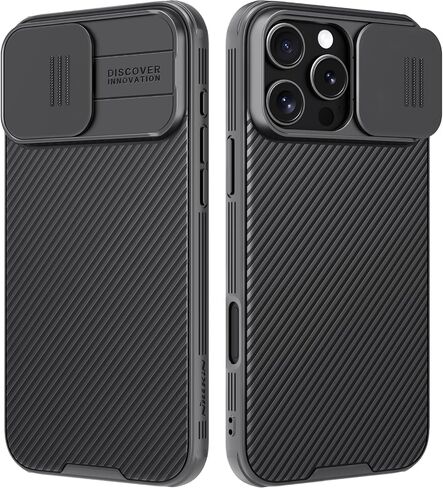 Nillkin for iPhone 16 Pro Max Case مع غطاء الكاميرا الشريحة ، [حماية الكاميرا الكاملة] [مكافحة الخدش] حماية من الدرجة العسكرية ، ومكافحة الأصناف ، وحالة الهاتف النحيفة لـ iPhone 16 Pro Max 6.9 ' in Saudi Arabia