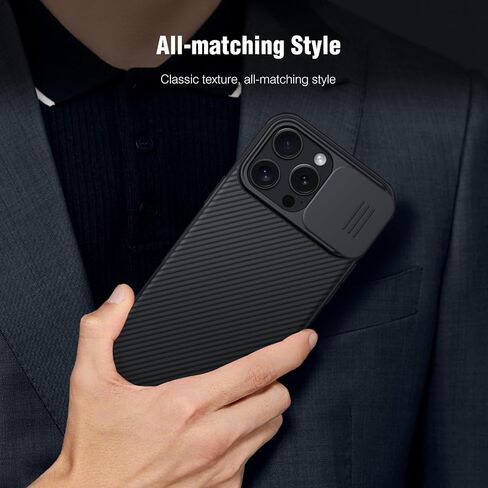 Nillkin for iPhone 16 Pro Max Case مع غطاء الكاميرا الشريحة ، [حماية الكاميرا الكاملة] [مكافحة الخدش] حماية من الدرجة العسكرية ، ومكافحة الأصناف ، وحالة الهاتف النحيفة لـ iPhone 16 Pro Max 6.9 ' in Saudi Arabia