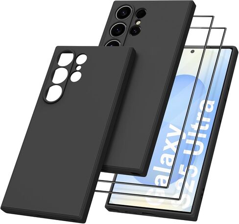 Case for Samsung Galaxy S25 Ultra ، Sister Silicone Slim Full Body Cover مقاومة للصدمات متوافقة مع Samsung Galaxy S25 Ultra 5G 6.9 "Case [2*Screen Screens] Black in Saudi Arabia