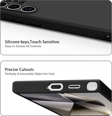 Case for Samsung Galaxy S25 Ultra ، Sister Silicone Slim Full Body Cover مقاومة للصدمات متوافقة مع Samsung Galaxy S25 Ultra 5G 6.9 "Case [2*Screen Screens] Black in Saudi Arabia