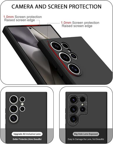 Case for Samsung Galaxy S25 Ultra ، Sister Silicone Slim Full Body Cover مقاومة للصدمات متوافقة مع Samsung Galaxy S25 Ultra 5G 6.9 "Case [2*Screen Screens] Black in Saudi Arabia