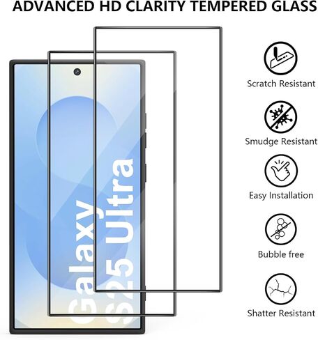 Case for Samsung Galaxy S25 Ultra ، Sister Silicone Slim Full Body Cover مقاومة للصدمات متوافقة مع Samsung Galaxy S25 Ultra 5G 6.9 "Case [2*Screen Screens] Black in Saudi Arabia