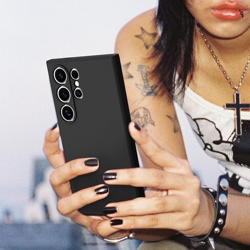 Case for Samsung Galaxy S25 Ultra ، Sister Silicone Slim Full Body Cover مقاومة للصدمات متوافقة مع Samsung Galaxy S25 Ultra 5G 6.9 "Case [2*Screen Screens] Black in Saudi Arabia