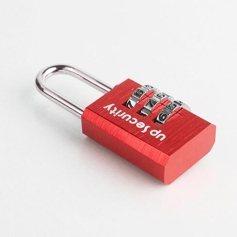 Small Combination Padlock, Travel Lock for Luggage, Suitcases, Backpacks and Outdoor Use, Combo Zipper Lock with Code (Black, Edge-Square) in Kuwait