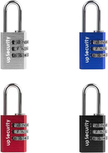 Small Combination Padlock, Travel Lock for Luggage, Suitcases, Backpacks and Outdoor Use, Combo Zipper Lock with Code (Black, Edge-Square) in Kuwait