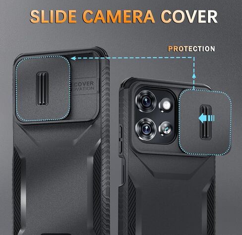Compatible with Motorola Moto G 5G 2025 Case with Slide Camera Cover+Screen Protector,Military Grade Drop Protection,Heavy Duty Rugged Shockproof Phone Cover,Black in Saudi Arabia