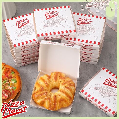 24 Pcs 14 Inch Pizza Planet Pizza Boxes for Toy Inspired Party Favor Extra Large Pizza Boxes Pizza Planet Decorations for Cartoon Story Birthday Party Pizza Planet Party Decorations, White Red in Saudi Arabia