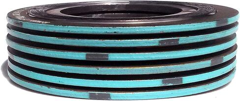 Sur-Seal, Inc. Teadit 9000IR.750321GR300 Turquoise Band with Gray Stripe Spiral Wound Gasket with 321SS Inner Ring, 3/4" Pipe Size x 300# x (321SS/FG) for Applications with High Temperature Variations and/or Pressure Variations in Saudi Arabia