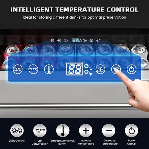 ثلاجة مشروبات 24 بوصة ، 190 علبة مدمجة/قائمة بذاتها ، ذاكرة رقمية ، ذاكرة رقمية تحت ثلاجة البيرة المضادة مع باب زجاجي ، أقفال أمان ، رفوف قابلة للإزالة (باب زجاجي) in Kuwait