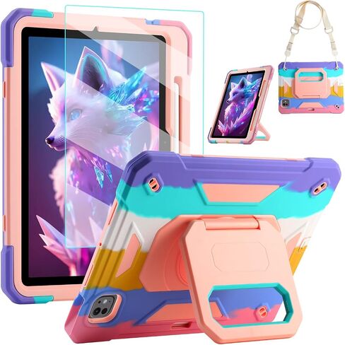 KCJ for iPad Pro 11 Case (M4) 2024 ، مع حامي شاشة زجاجي مقسى ، حالة وقائية لطيفة مع حامل قلم/حامل قلم رصاص/حزام للكتف لـ iPad Pro 11 2024 (الجيل الخامس) (Mint Green) in Kuwait