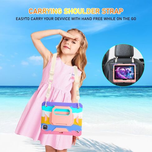 KCJ for iPad Pro 11 Case (M4) 2024 ، مع حامي شاشة زجاجي مقسى ، حالة وقائية لطيفة مع حامل قلم/حامل قلم رصاص/حزام للكتف لـ iPad Pro 11 2024 (الجيل الخامس) (Mint Green) in Kuwait