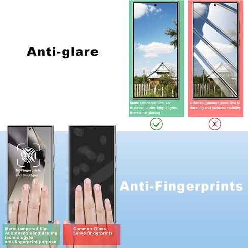 2 حزمة شاشة شاشة غير لامع لـ Samsung Samsung Galaxy S24 Ultra و Anti-Glare و Anti-Spcratch و Smooth and Reproence Toxprint Screen in Kuwait