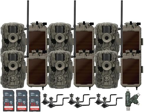 Stealth Cam 36MP Fusion Max Cellular Trail Camera (2-Pack) Bundle with 2X Lithium Solar Power Panel, 2X Trail Camera Holder, 2X 32GB Memory Card, and Card Reader (9 Items) in Saudi Arabia