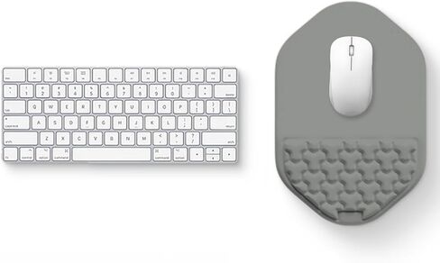 S-SA Ergonomic Keyboard & Mouse Wrist Rest Set - Memory Foam Support for Computer, Gaming, Office, Laptop - Pain Relief Cushion (Keyboard Wrist Rest & Mouse Pad, Gray) in Saudi Arabia