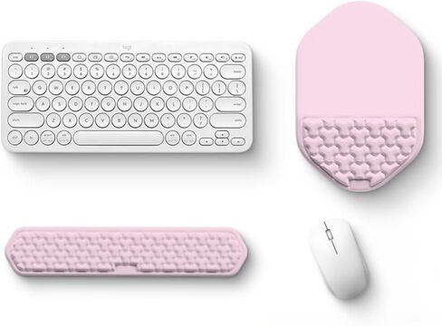 S-SA Ergonomic Keyboard & Mouse Wrist Rest Set - Memory Foam Support for Computer, Gaming, Office, Laptop - Pain Relief Cushion (Keyboard Wrist Rest & Mouse Pad, Gray) in Saudi Arabia