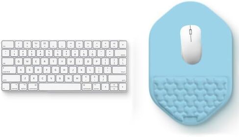 S-SA Ergonomic Keyboard & Mouse Wrist Rest Set - Memory Foam Support for Computer, Gaming, Office, Laptop - Pain Relief Cushion (Keyboard Wrist Rest & Mouse Pad, Gray) in Saudi Arabia