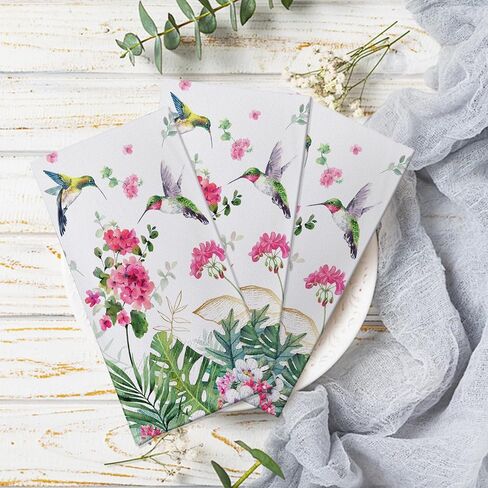 100 PCS Hello Winter Birds Paper Napkins, Pine Needle Branch Hand Towels Decorative Disposable Dinner Guest Napkins, Christmas Seasonal Snowflake Kitchen Dinning Table Party Decor 8 x 4 Inch in Saudi Arabia