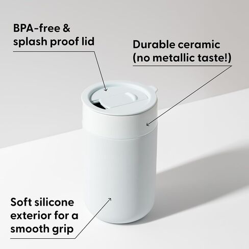 W&P Porter Ceramic Mug w/ Protective Silicone Sleeve, Terrazzo Cream 12 Ounces | On-the-Go | Reusable Cup for Coffee or Tea | Portable | Dishwasher Safe in Kuwait