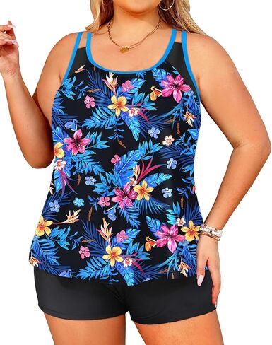 Tempt Me Women Plus Size Tankini Swimsuits - Two Piece Tummy Control Bathing Suits with Shorts 2025 Swimwear in Kuwait