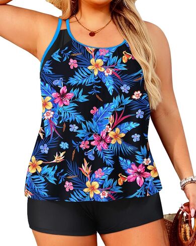 Tempt Me Women Plus Size Tankini Swimsuits - Two Piece Tummy Control Bathing Suits with Shorts 2025 Swimwear in Kuwait