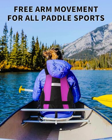 owntop السباحة سترة البالغ | حزام المنشعب قابل للتعديل | فتحة كبيرة | سحاب قوي و مشي | قوارب الكاياك ، القوارب ، صيد الأسماك ، رياضة مجداف in Kuwait