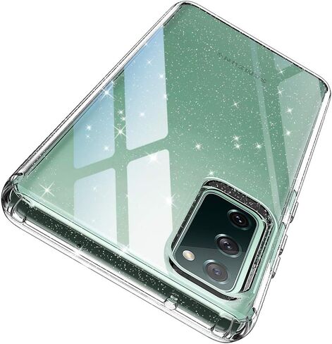 for Samsung Galaxy S20 FE Case, Glitter Clear Slim Flexible Rubber Full Body Protective Cover for Galaxy S20 Fe 6.5" (Bling) in Saudi Arabia
