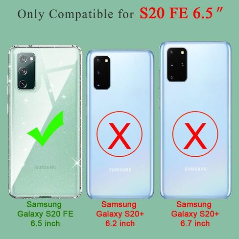 for Samsung Galaxy S20 FE Case, Glitter Clear Slim Flexible Rubber Full Body Protective Cover for Galaxy S20 Fe 6.5" (Bling) in Saudi Arabia