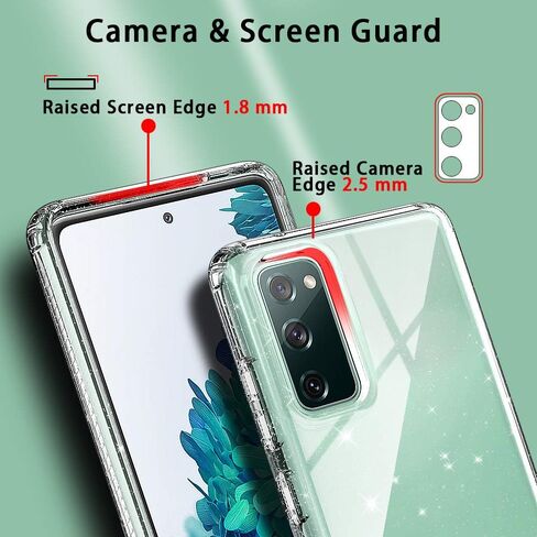 for Samsung Galaxy S20 FE Case, Glitter Clear Slim Flexible Rubber Full Body Protective Cover for Galaxy S20 Fe 6.5" (Bling) in Saudi Arabia