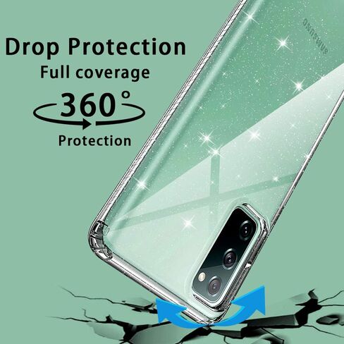for Samsung Galaxy S20 FE Case, Glitter Clear Slim Flexible Rubber Full Body Protective Cover for Galaxy S20 Fe 6.5" (Bling) in Saudi Arabia