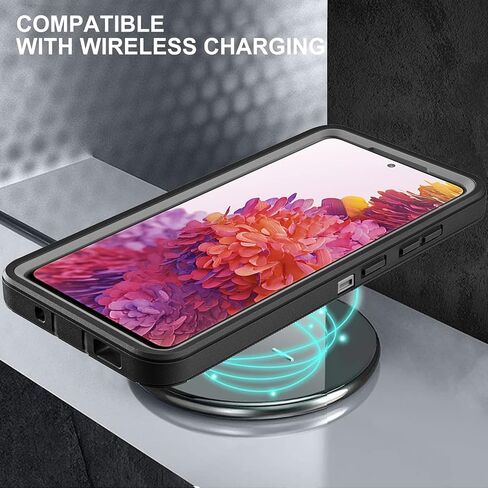 for Samsung Galaxy S20 FE 5G Case, [NOT FIT Galaxy S20] with 2Pcs [Nano Explosion-Proof Film & Camera Lens Protector] Military Grade 3 in 1 Heavy Duty Case for Galaxy S20 FE (Black/Grey) in Saudi Arabia