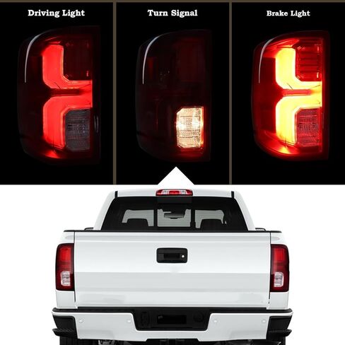 Left Driver Side LED Tail Light Compatible for 2016 2017 2018 Chevy Silverado 1500 High Country With Bulbs And Harness Rear Lamp 84288718 ‎GM2800294 in Saudi Arabia
