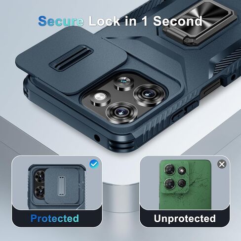 متوافق مع Motorola Moto G 5G 2025 CASE مع غطاء الكاميرا الشريحة+واقي الشاشة ، وحماية إسقاط الصف العسكري ، وغطاء هاتفي مقاوم للصدمة ، أسود ، أسود in Saudi Arabia